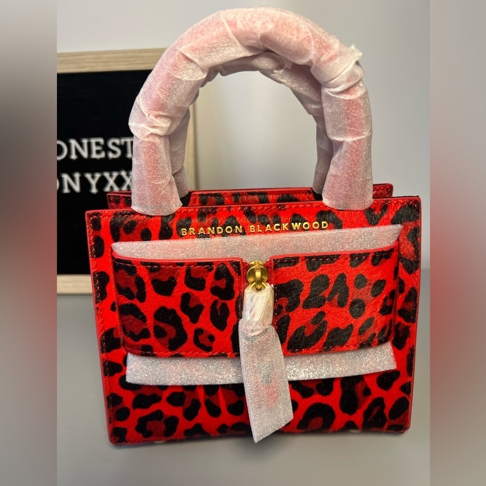 Brandon Blackwood red leopard pony hair kuei bag - Picture 5 of 10